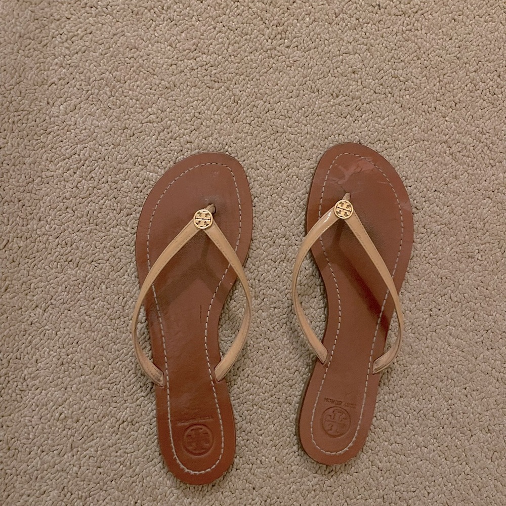 Tory Burch tan mini Miller sandals